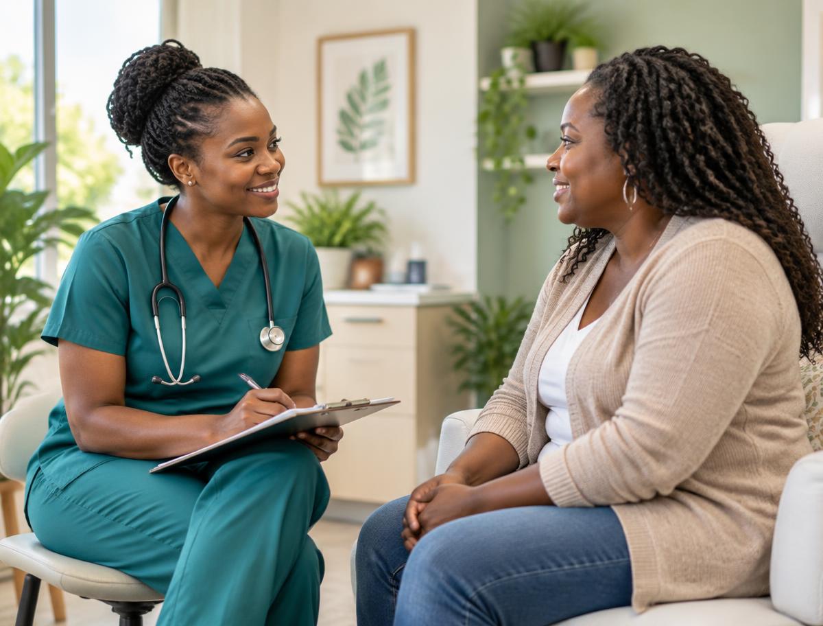 A TangerineMed clinician listening to a patient